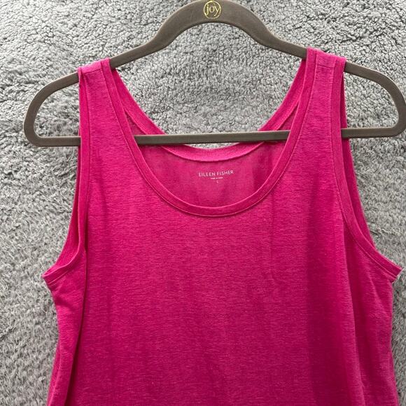 Eileen Fisher Women's Small 100% Linen Pink Tank Top Beach Resort Tropical Style - Picture 2 of 7
